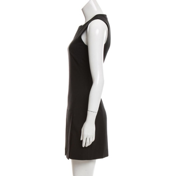 Theory Pleated Front Sleeveless Black Dress - Picture 2 of 9